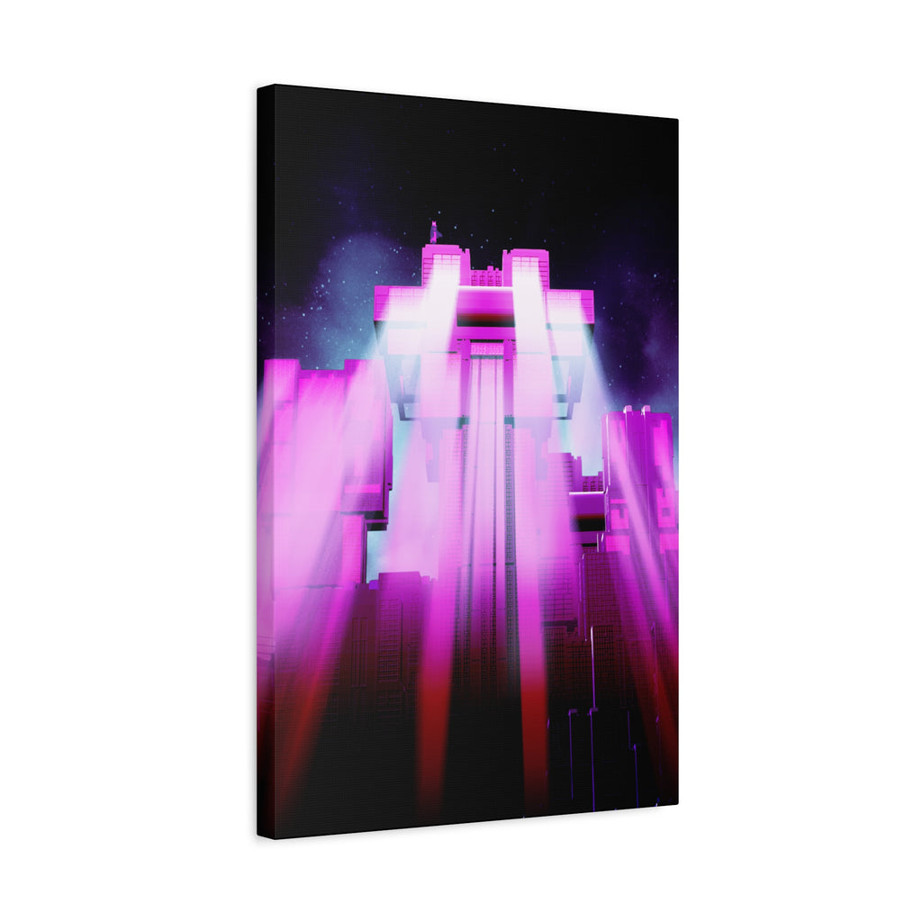 The City of Lights Vibrant Cityscape Canvas Art | Modern Neon Urban Skyline Wall Decor
