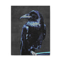 Blue Crow Canvas Wall Art - Surreal Raven Bird Decor