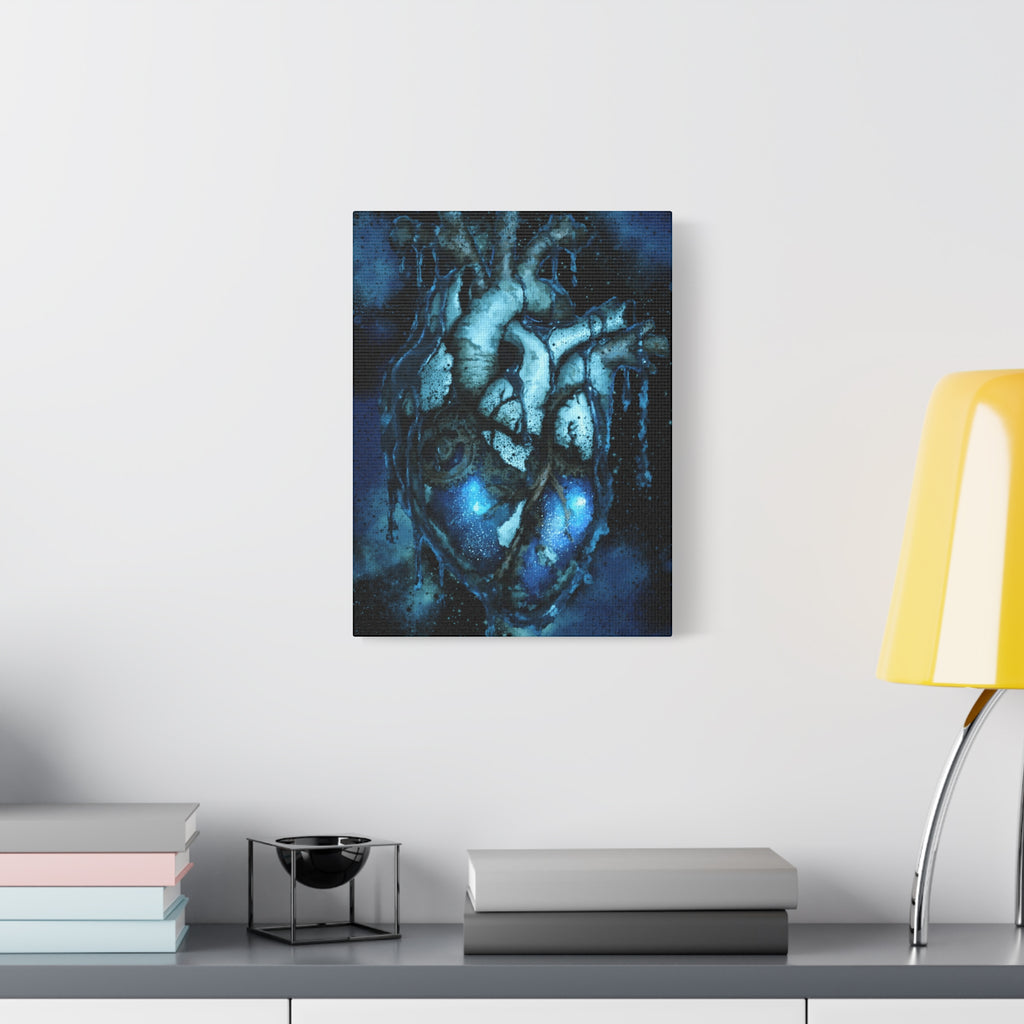 Galaxy Heart Canvas Wall Art - Cosmic Anatomical Space Love Decor
