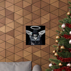 Modern Angel Poster - Black & White Geometric Wings Art Print