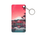Red Forest Keychain - Abstract Landscape Acrylic Charm