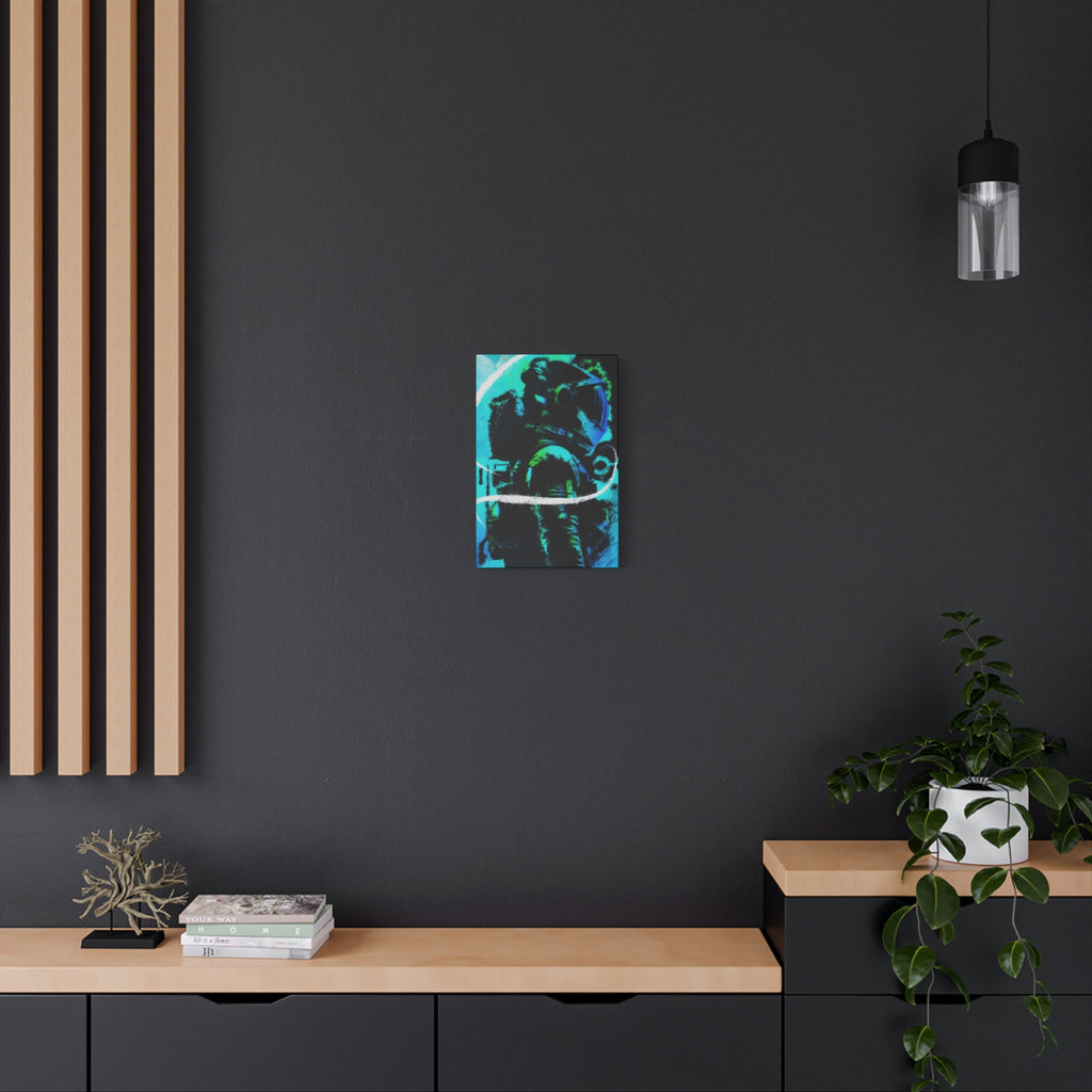 Grunge Space Man Canvas Art - Urban Graffiti Astronaut Decor
