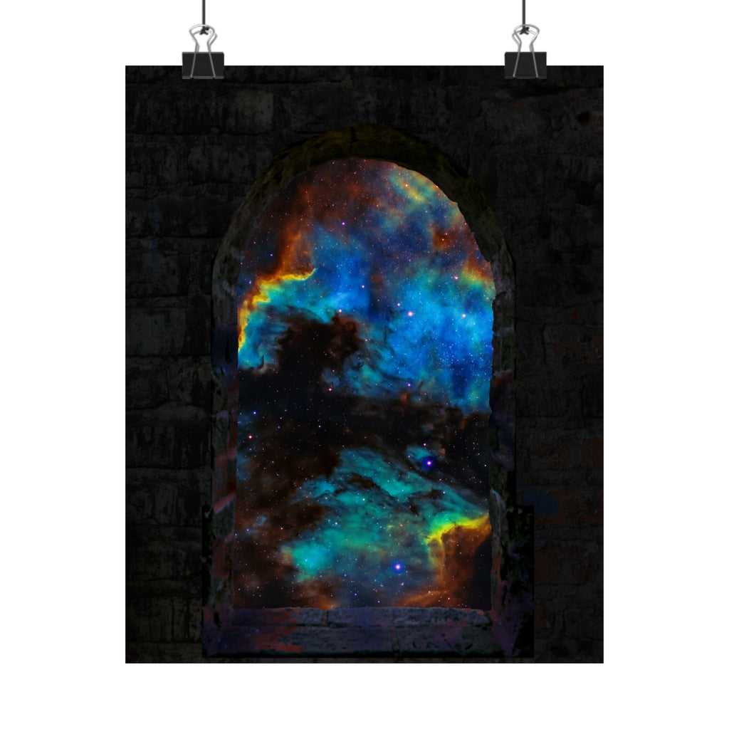 Stellar Castle Window Poster - Galaxy Cosmos Art Print