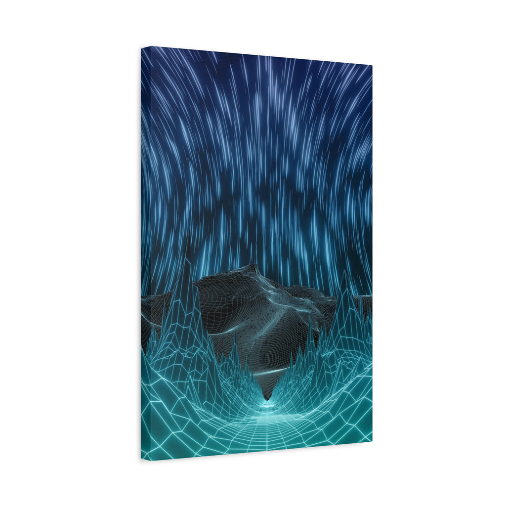 Cyber Wave Escape Canvas Print - Retro Futurism Vaporwave Decor