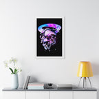 Melted Skeleton Skulls Framed Poster - Gothic Cosmic Skull Wall Art
