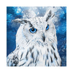 Frost Owl Poster Print - Winter Woodland Bird Art