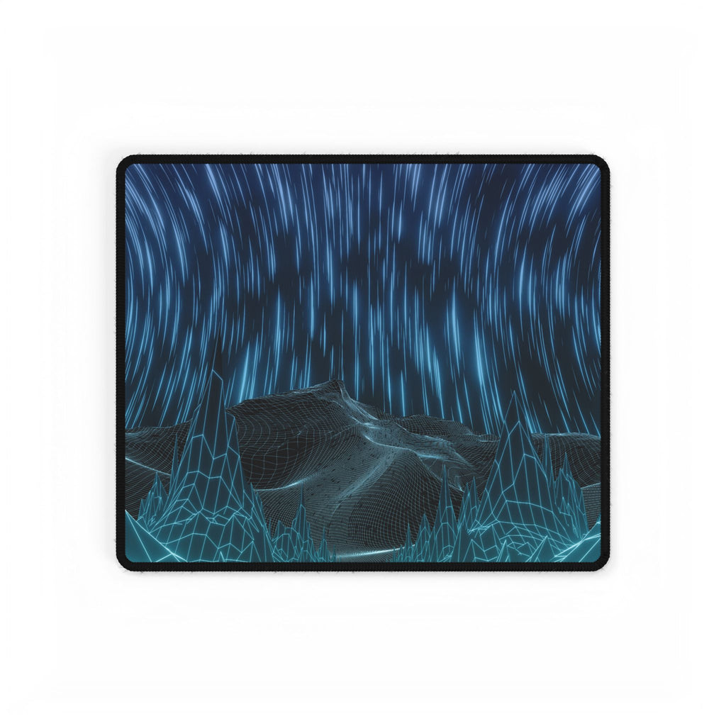 Cyber Wave Escape Retro Grid Desk Mat - Synthwave Mouse Pad