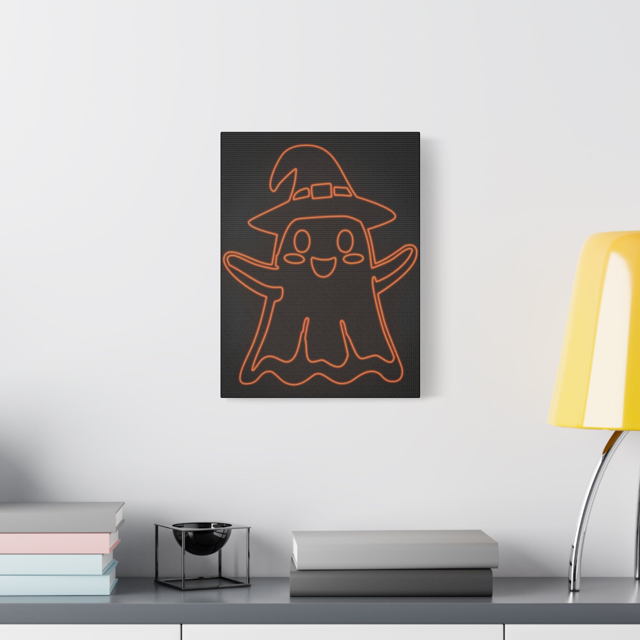 Cute Ghost Canvas Wall Art - Halloween Kids Room Decor