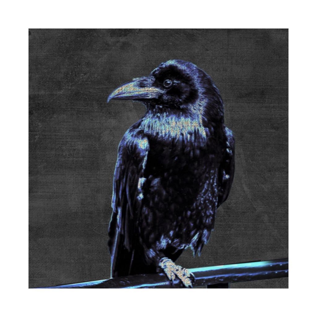 Blue Crow Poster Print - Surreal Raven Bird Art