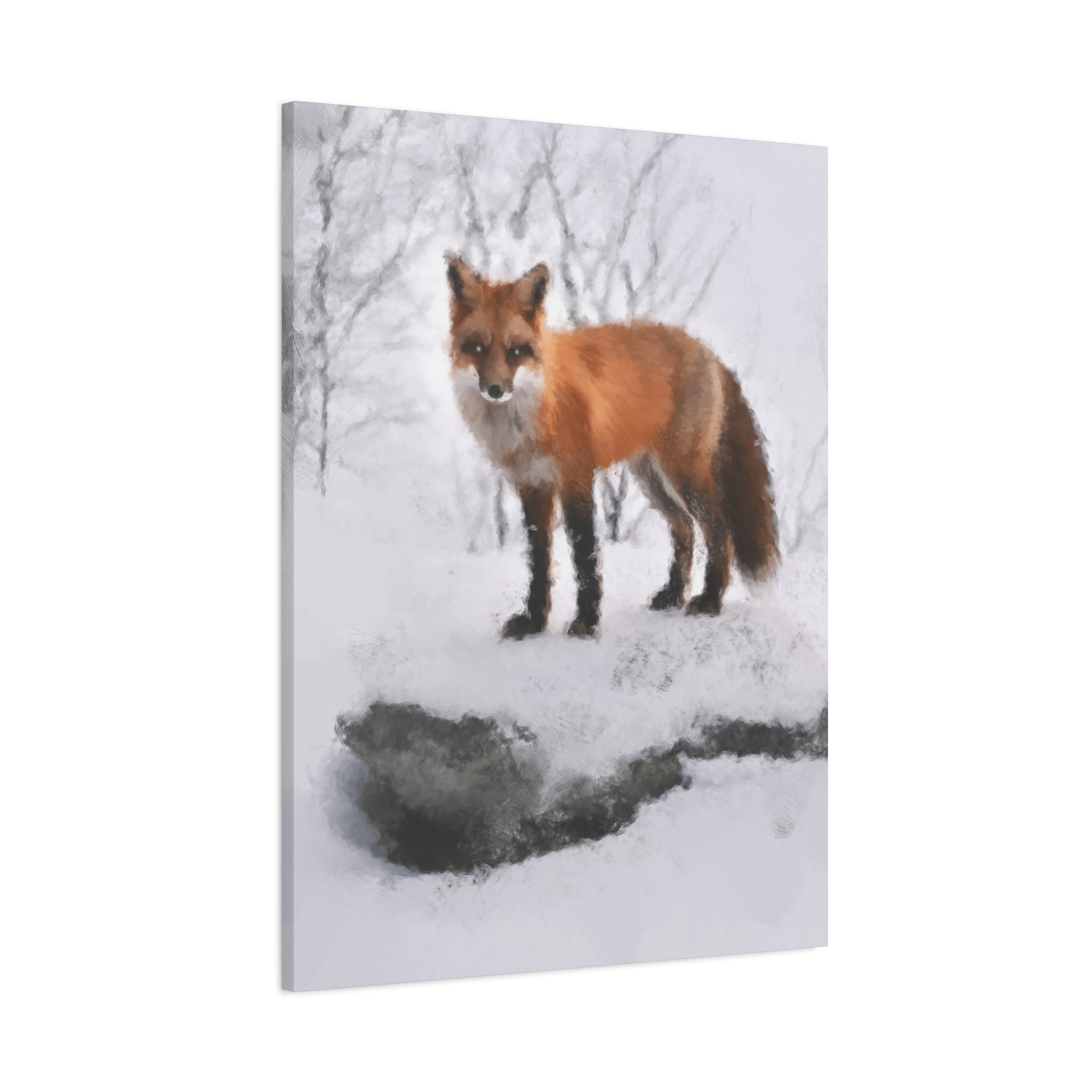 Spirit of the Fox Canvas Wall Art - Psychedelic Geometric Wildlife Decor