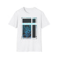 Cybernetic Grid Graphic Tee - Abstract Digital Art Shirt