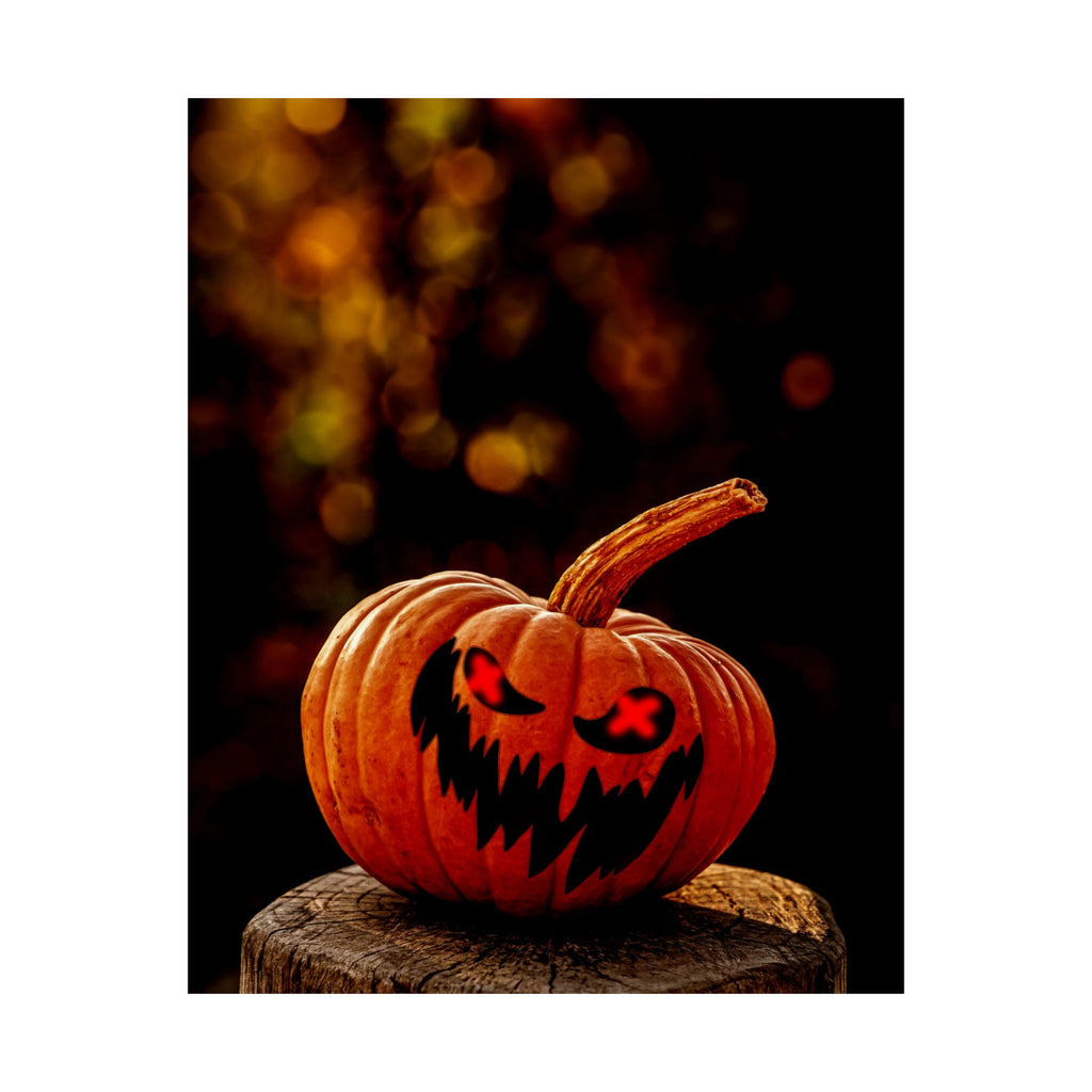 Spooky Pumpkin Nightmare Halloween Vertical Art Prints Seasonal Wall Decor