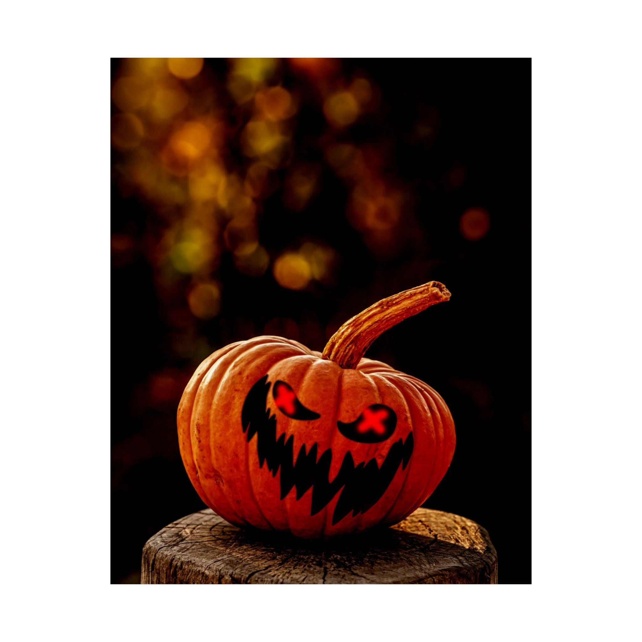 Spooky Pumpkin Nightmare Halloween Vertical Art Prints Seasonal Wall Decor