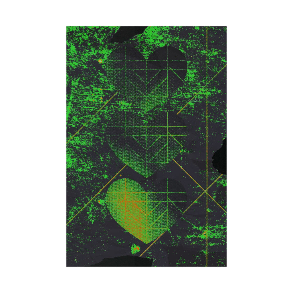 Retro Three Hearts Poster - Level One 8-Bit Gamer Art Print