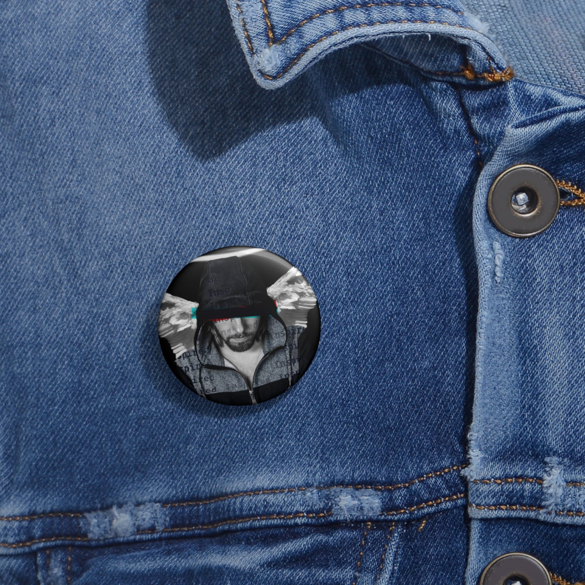 Modern Angel Pin - Abstract Geometric Art Button