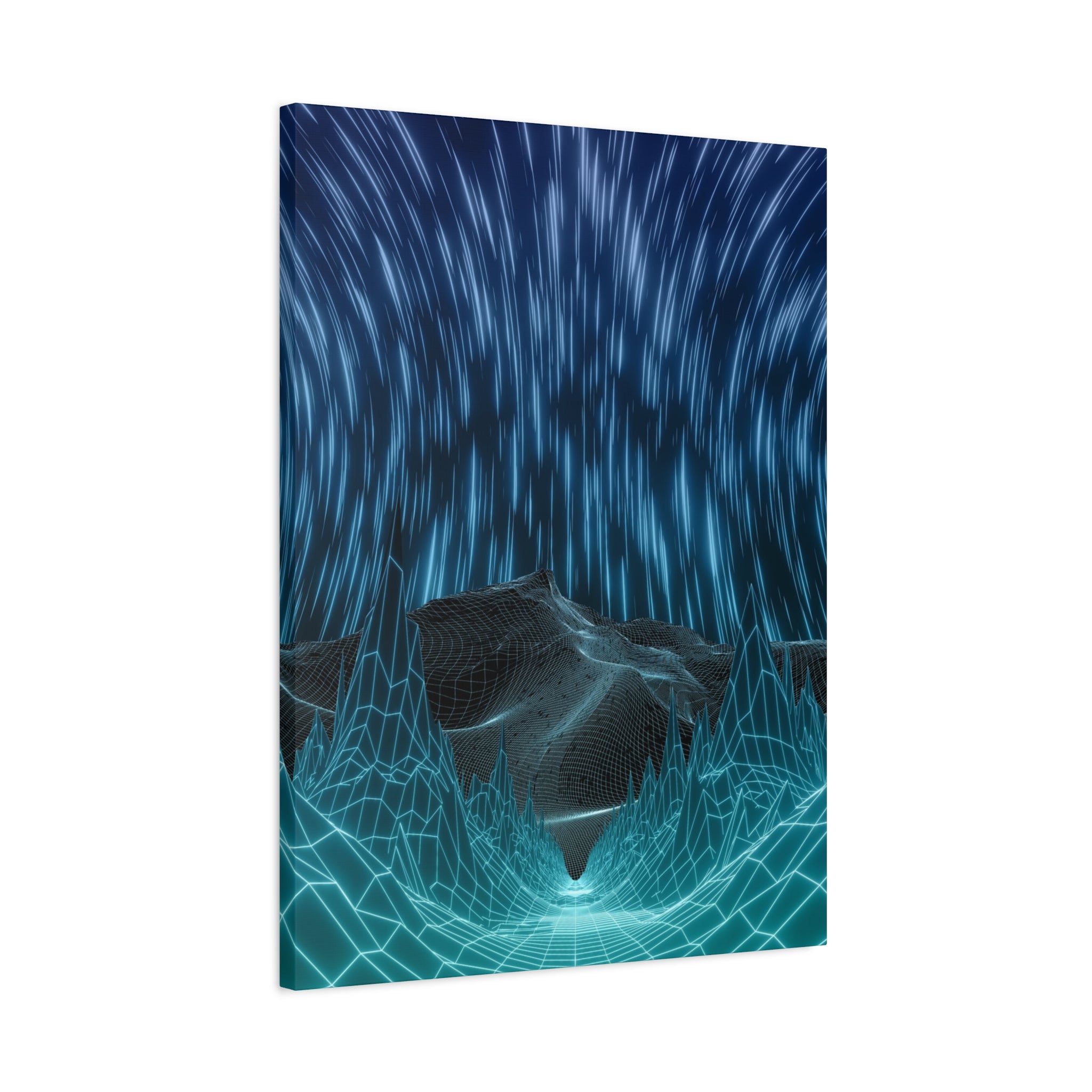 Cyber Wave Escape Canvas Print - Retro Futurism Vaporwave Decor