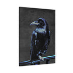 Blue Crow Canvas Wall Art - Surreal Raven Bird Decor