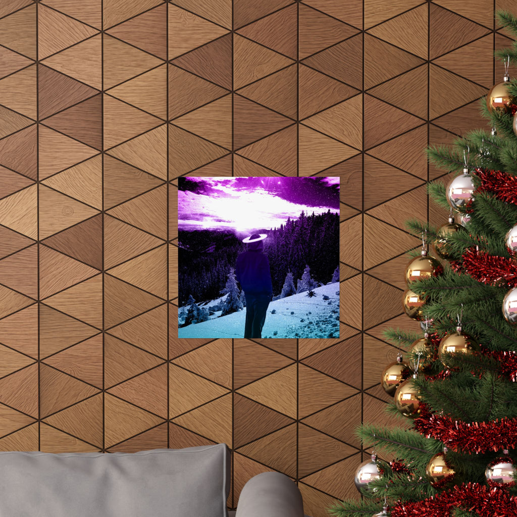 Winter Aurora Lights Matte Poster Print