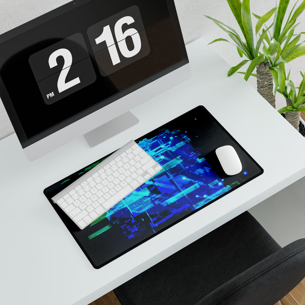 The Data Cube Futuristic Tech Grid Intelligence Desk Mat Mousepad
