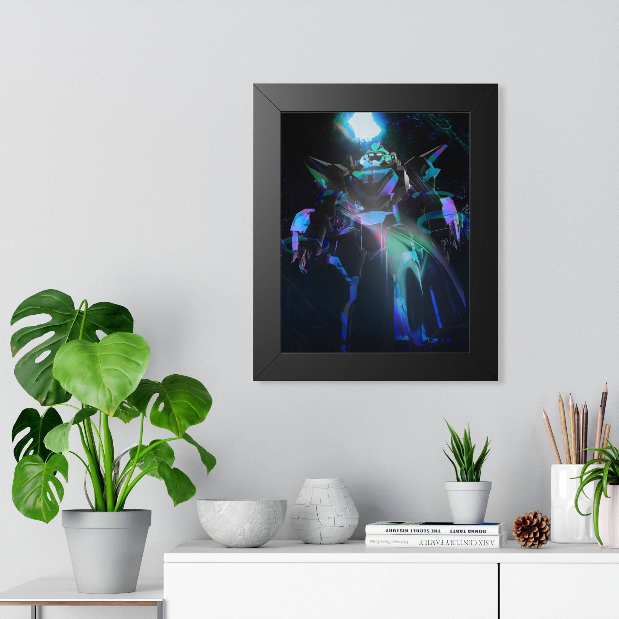 Top Secret Mech Framed Vertical Poster | Premium Matte Wall Art for Sci-Fi Fans | Unique Modern Decor