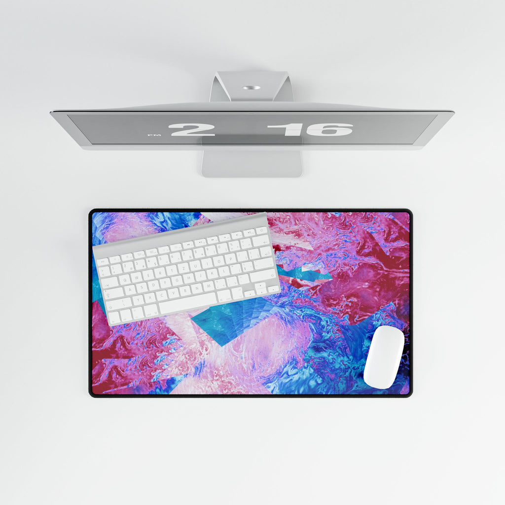 Trippy Pink and Blue Fractal Psychedelic Flow Mousepad