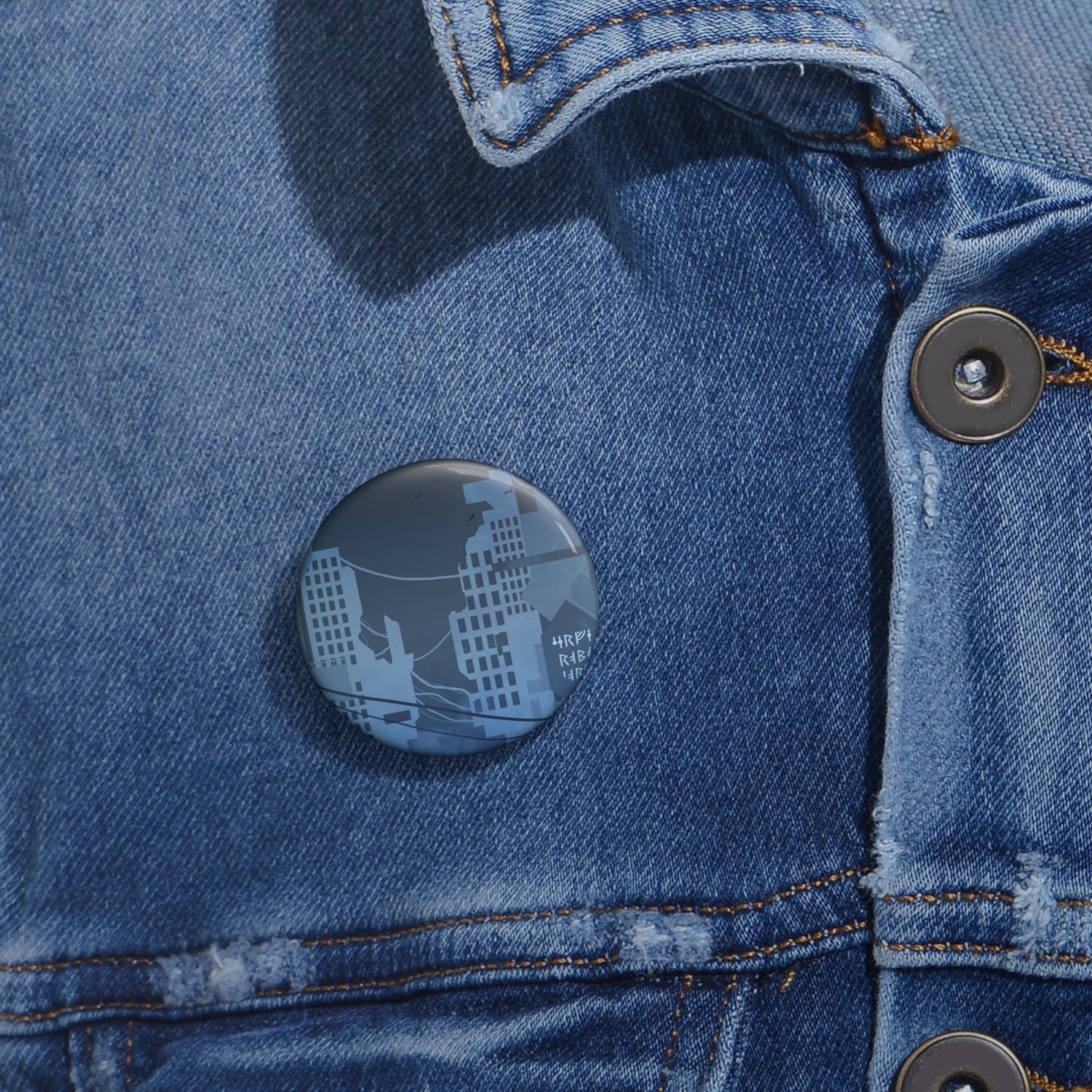 Vibrant City Lights Nightscape Art Pin