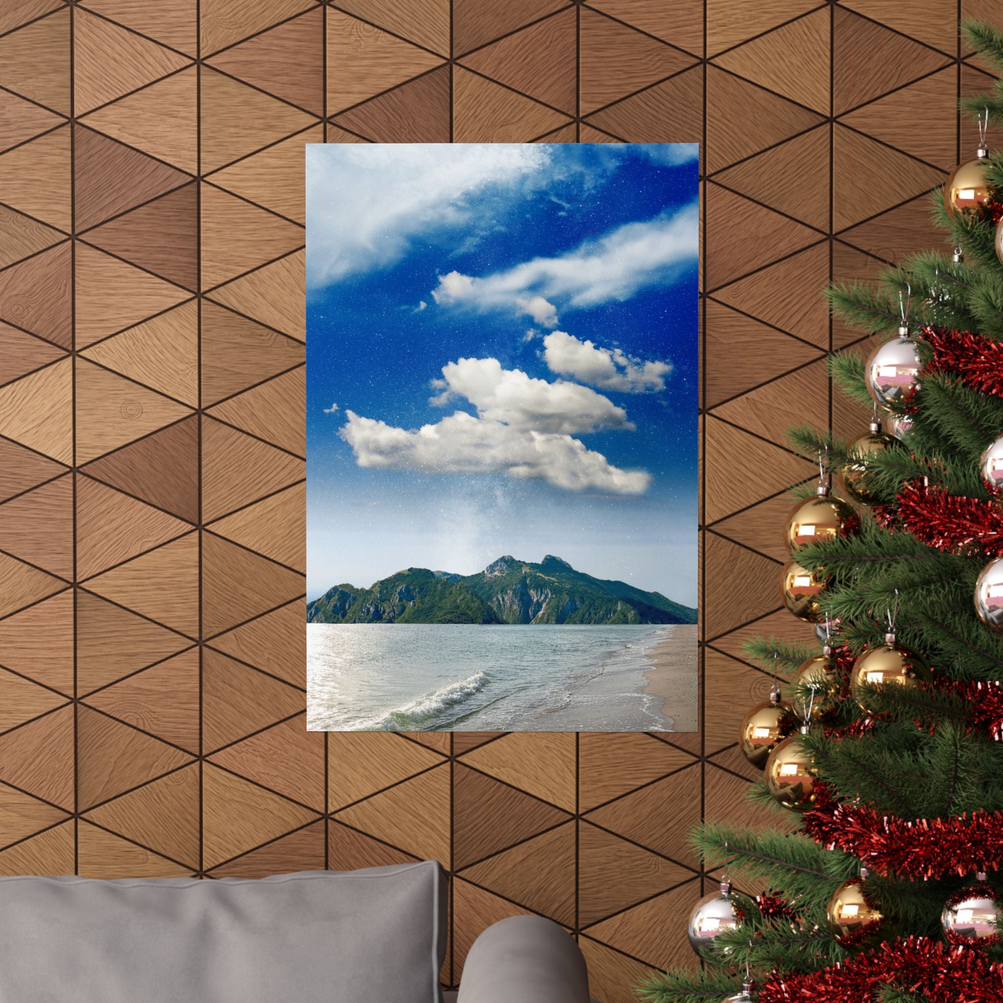 Star-Filled Shoreline Poster | Matte Vertical Art | Museum-Grade Quality | Perfect for Home & Office Decor