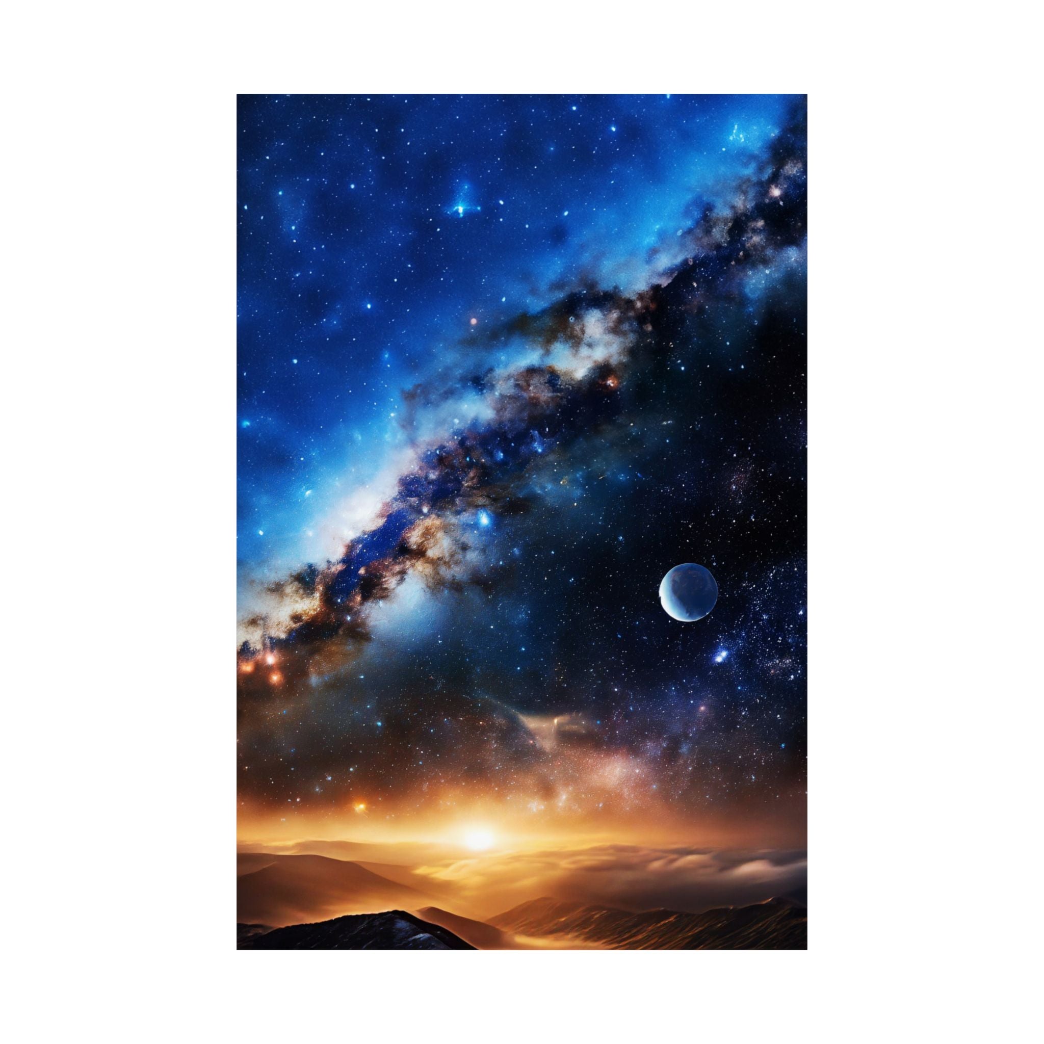 Stunning Space Sunrise Matte Vertical Poster - Vibrant Cosmic Art for Home Decor | Perfect Gift for Space Lovers