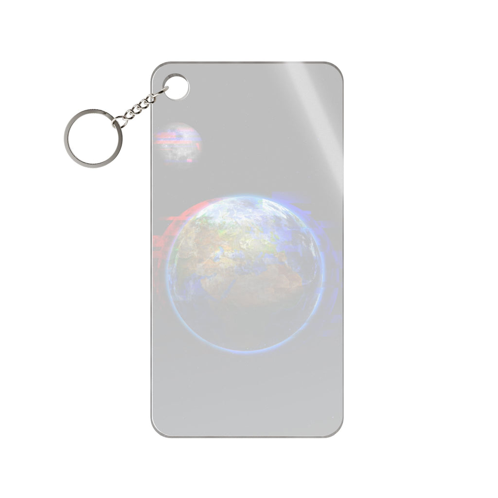 Earth Glitched Keychain - Glitch Art Acrylic Charm