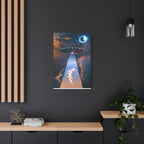 Space Lizards Canvas Wall Art - Lizard Being Abducted Ufo Decor