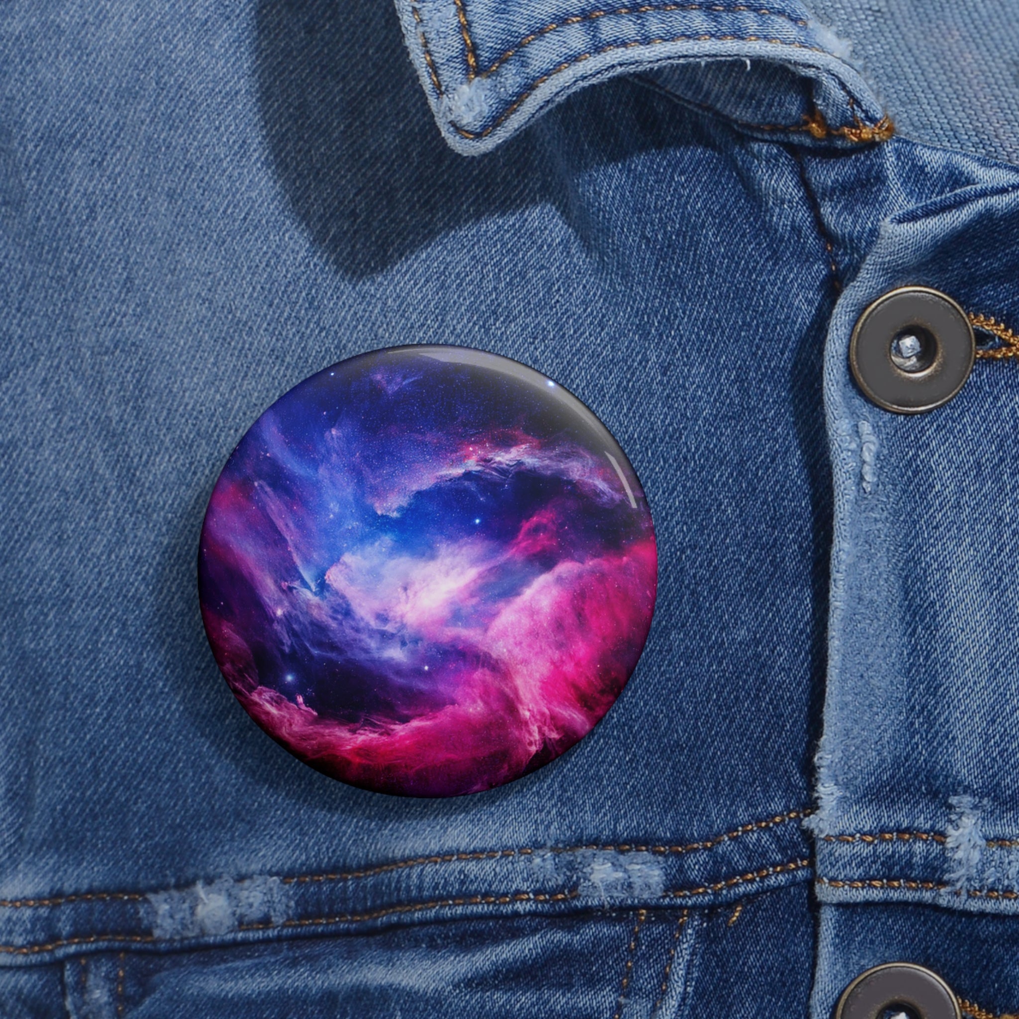 Light Nebula Pin - Cosmic Cloud Space Art Button