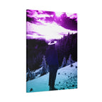 Winter Aurora Light Snowy Forest Canvas Art | Northern Lights Arctic Landscape Wall Decor