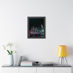 Cyberpunk Harbor Buildings Poster - Neon Cityscape Art Print