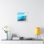 Blue Mountain Fog Framed Poster - Misty Landscape Wall Art