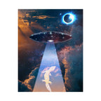 Space Lizards Poster - Lizard Ufo Art Print