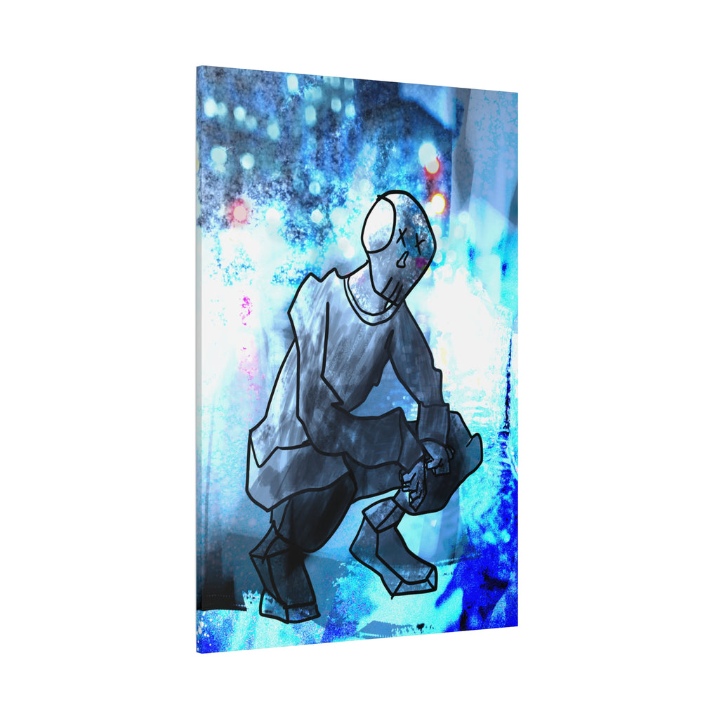 Robot Man Canvas Wall Art - Cyberpunk Android Dystopian Decor