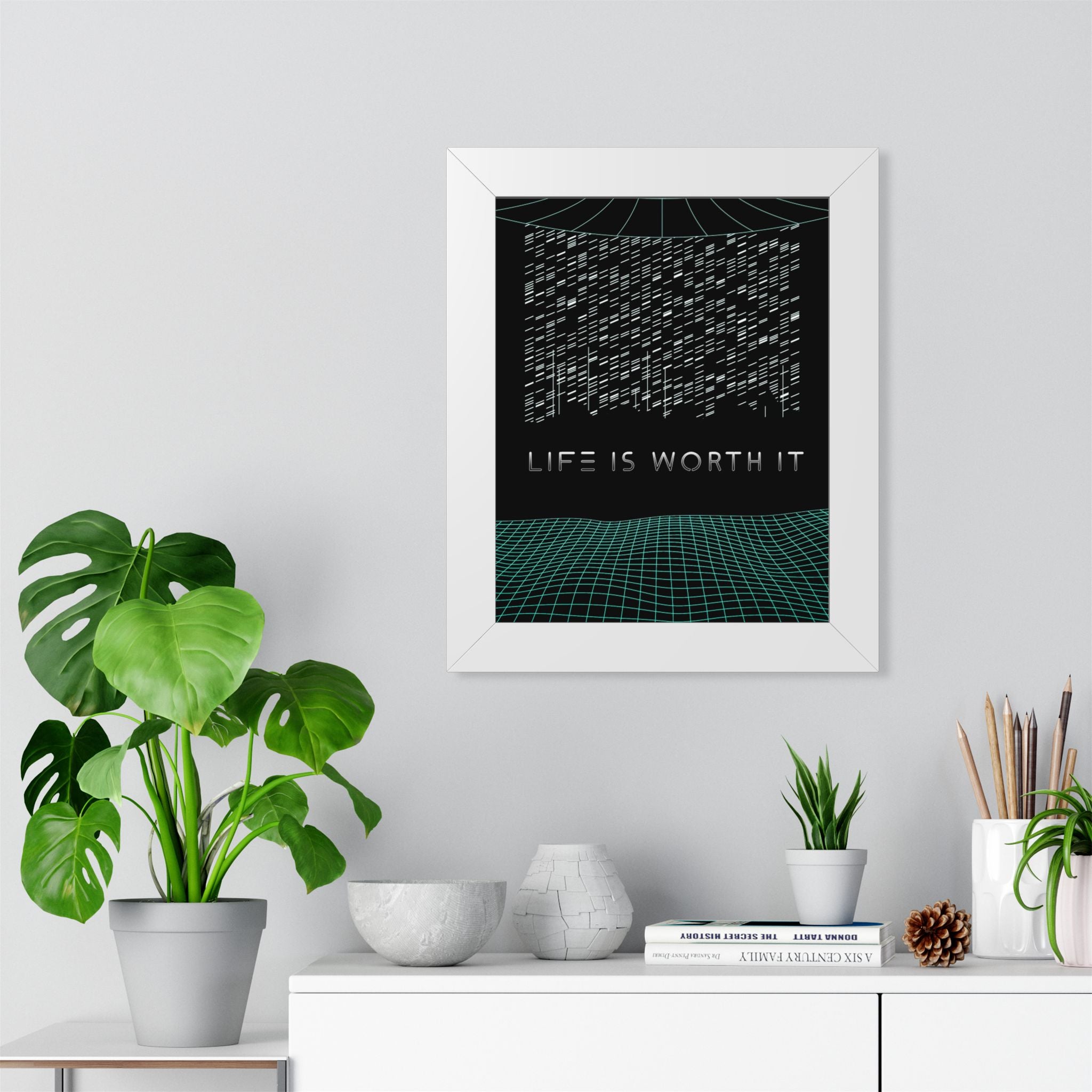 Life Is Worth It Framed Poster - Modern Symbolic Wall Art