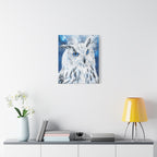 Frost Owl Canvas Wall Art - Winter Animal Fantasy Nature Decor