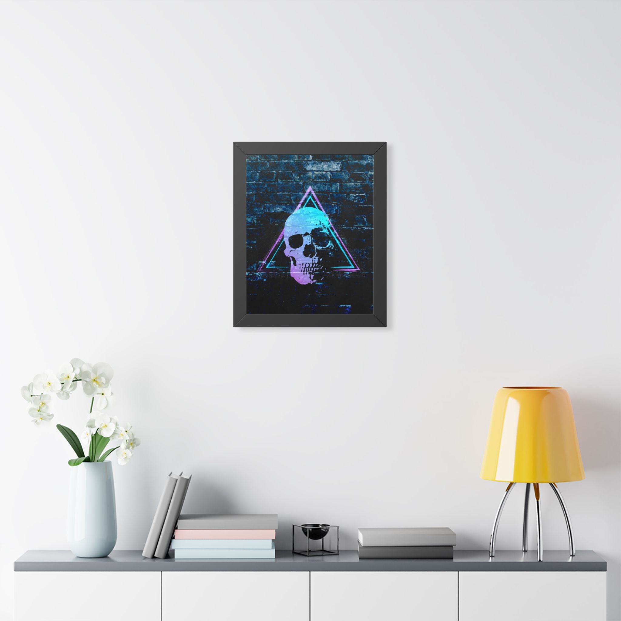 Skull Wall Art Framed Poster - Dark Gothic Skull Print