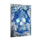 Blue Flame Skull Gothic Canvas Art - Edgy Fire Skeleton Decor