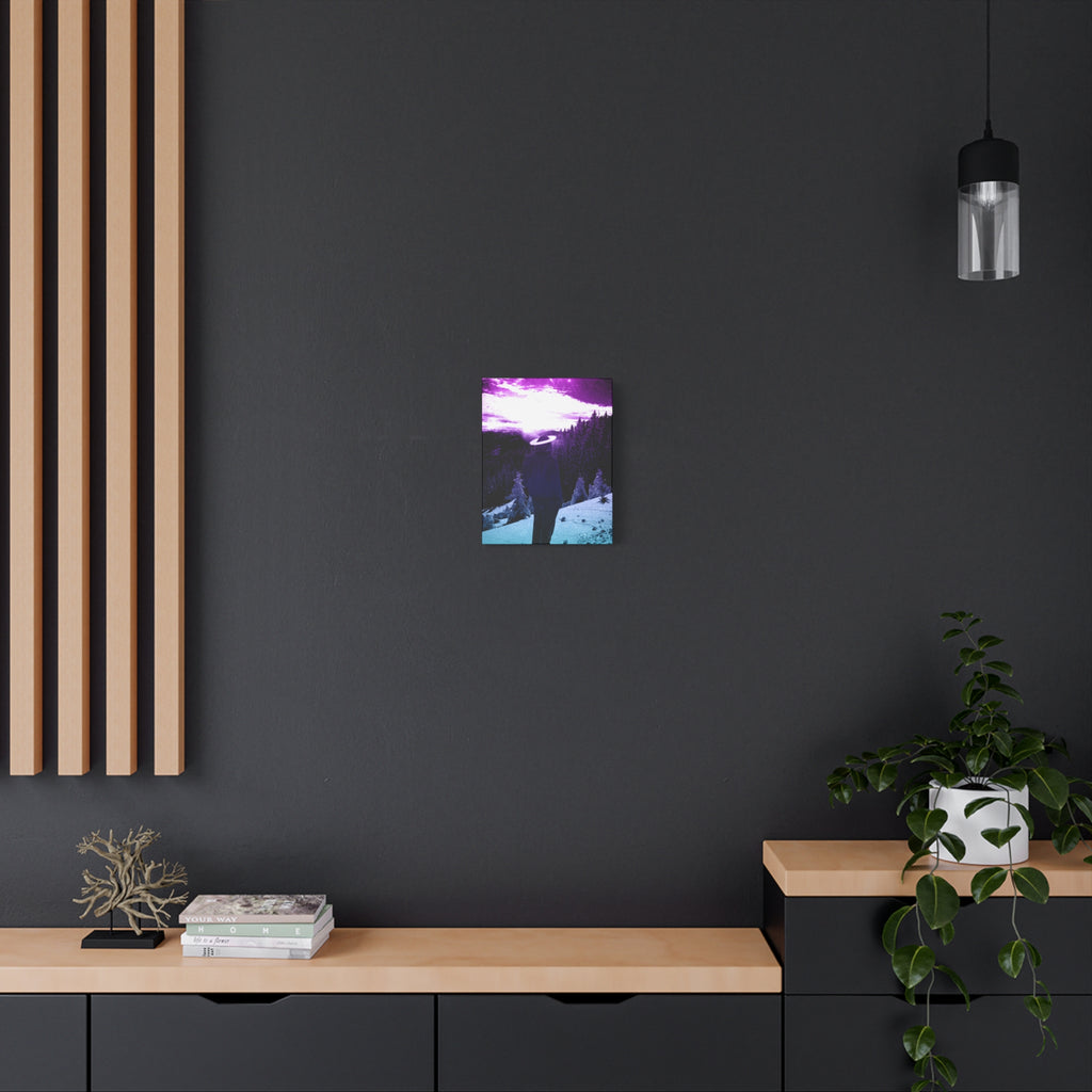 Winter Aurora Light Snowy Forest Canvas Art | Northern Lights Arctic Landscape Wall Decor