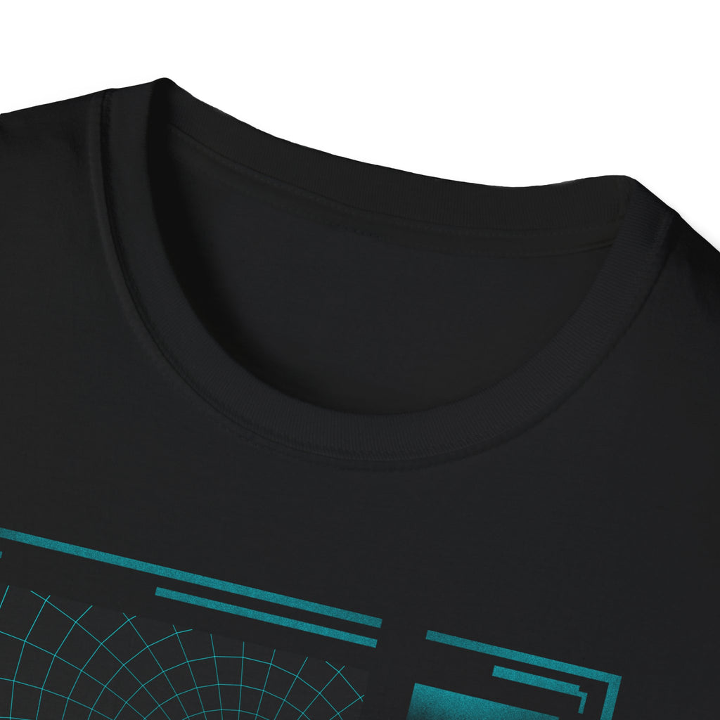 Cybernetic Grid Graphic Tee - Abstract Digital Art Shirt