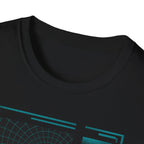 Cybernetic Grid Graphic Tee - Abstract Digital Art Shirt