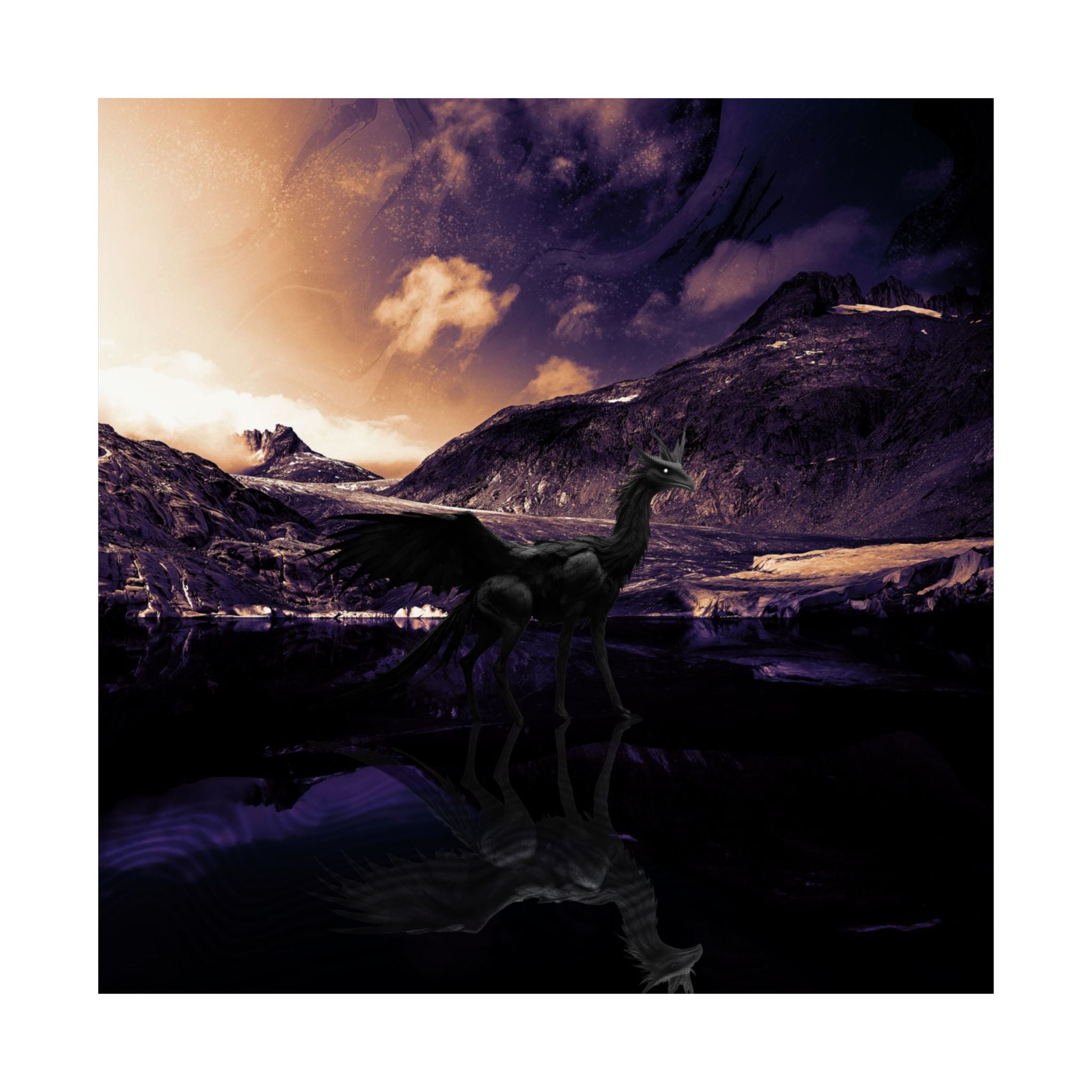 Baby Winged Dragon Poster Print - Fantasy Creature Art