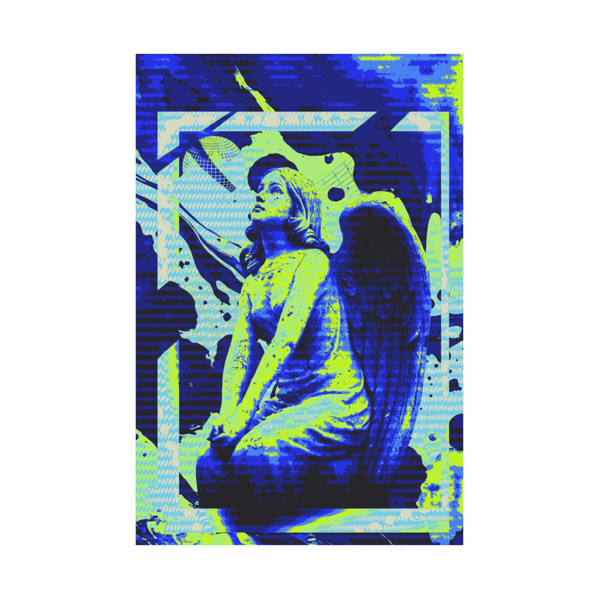 Stone Angel Vaporwave Matte Poster Print