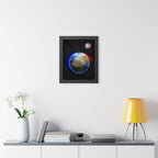 Earth Glitched Framed Poster - Digital Glitch Space Wall Art