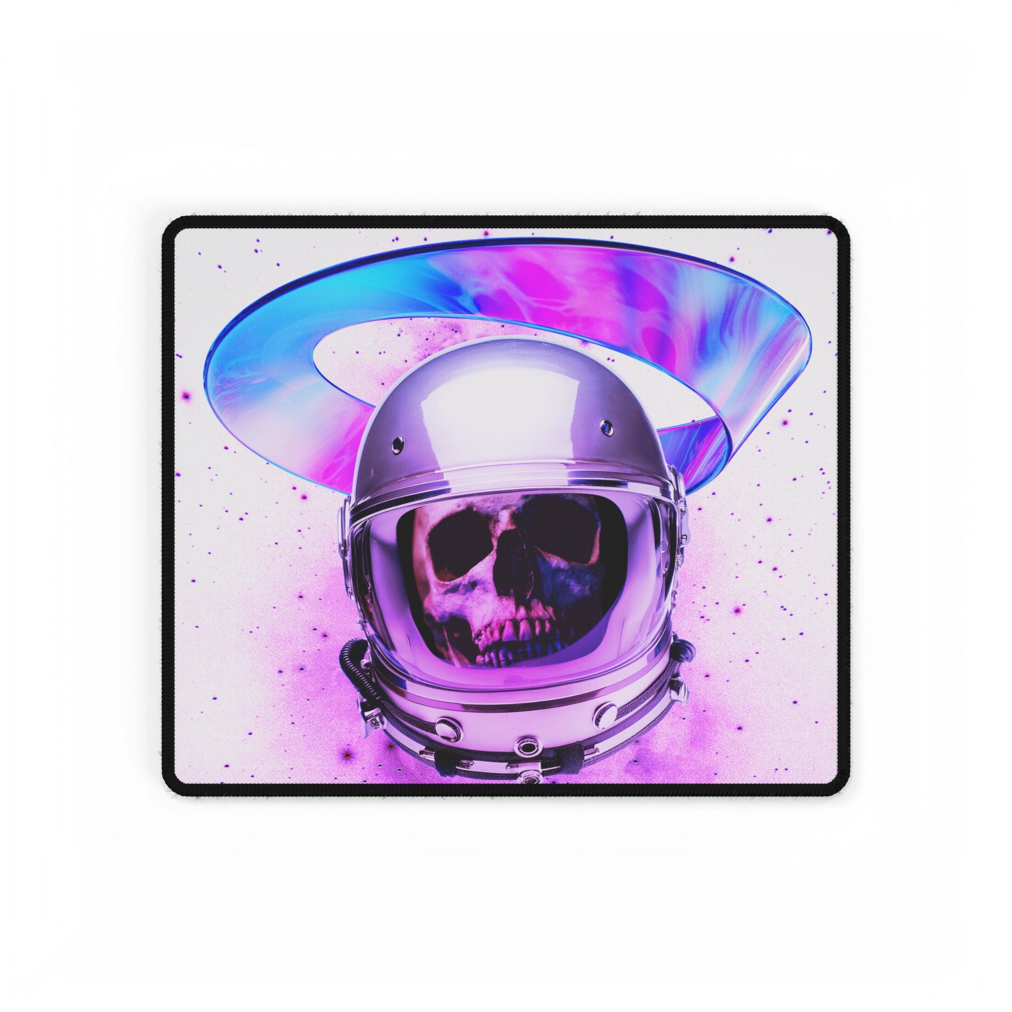 Astronaut Skeleton Skull Mouse Pad - Neon Space Skull Desk Mat