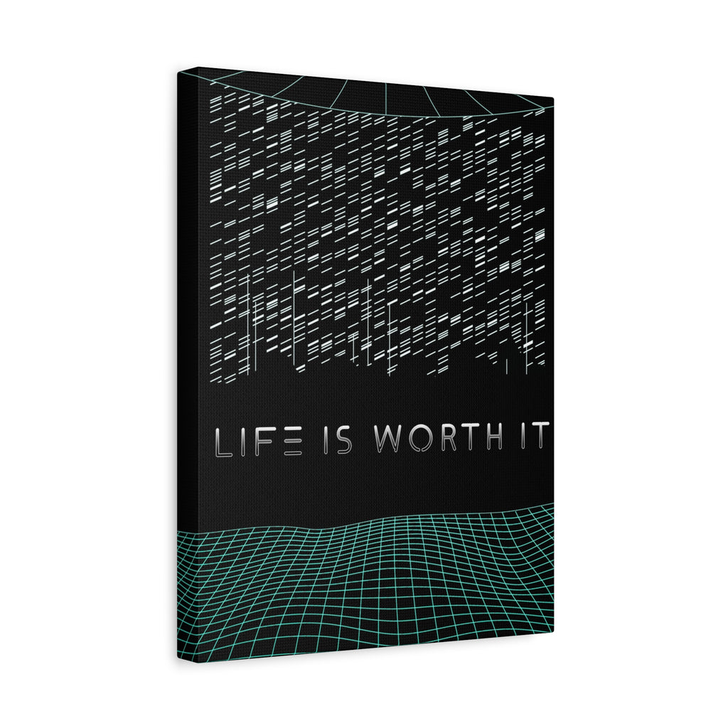 Life Is Worth It Canvas Wall Art - Abstract Symbolic Cyber Decor