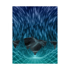Cyber Wave Escape Poster Print - Synthwave Neon Grid Art