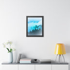 Blue Mountain Fog Framed Poster - Misty Landscape Wall Art